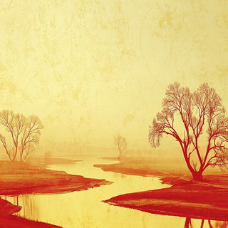Ruinochromia style, Midjourney V7: realistic landscape photograph of quiet dawn