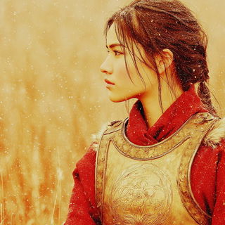Ruinochromia style, Midjourney V7: photographic portrait of female protagonist