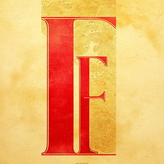 Ruinochromia style, Midjourney V7: typographic composition with large letters