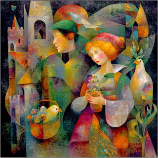 Petalshard style, Midjourney V7: retro fairy-tale illustration