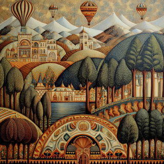 Tessellobotany style, Midjourney V7: classical 18th-century oil painting
