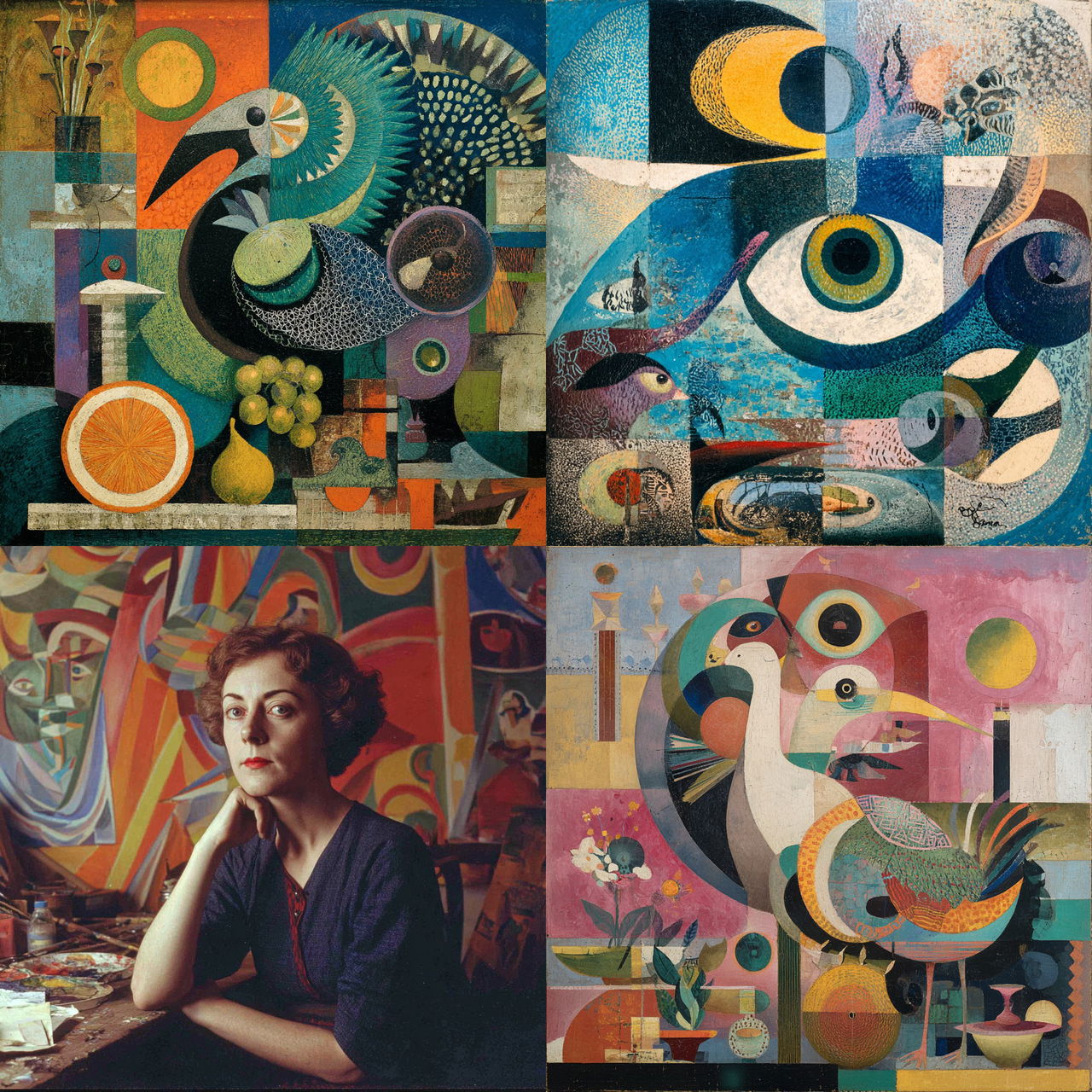 Eileen Agar style, Midjourney V7, render 1 of 4