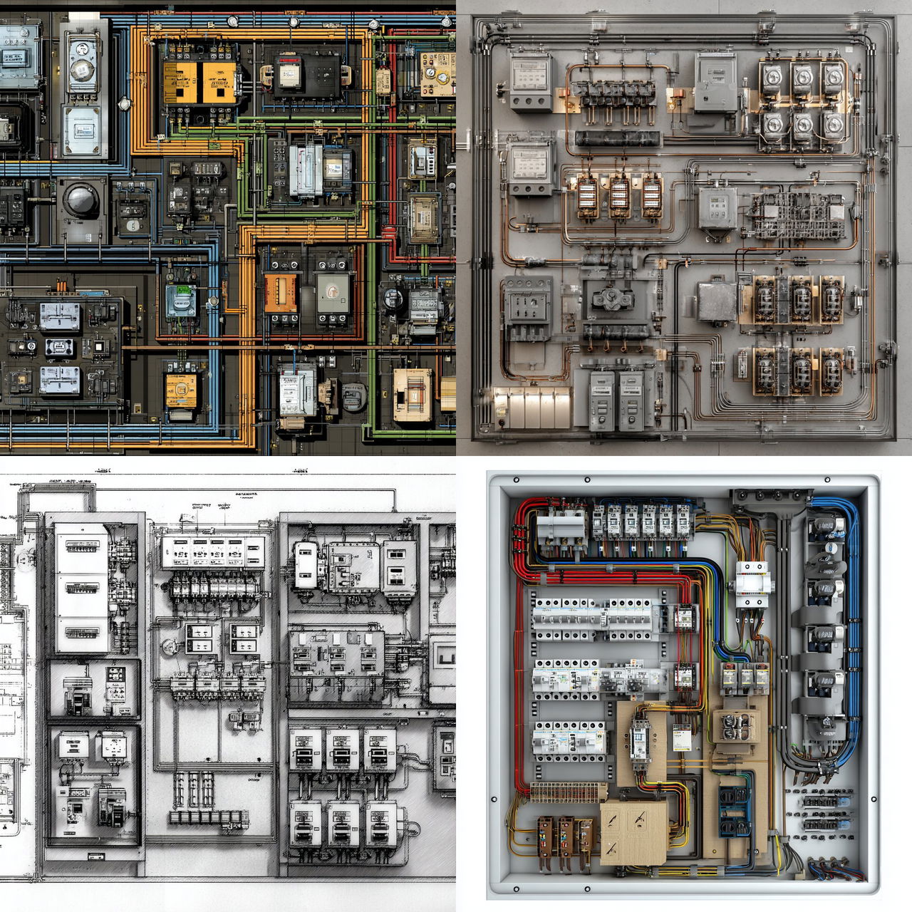 Electrical layout style, Midjourney V7, render 1 of 4