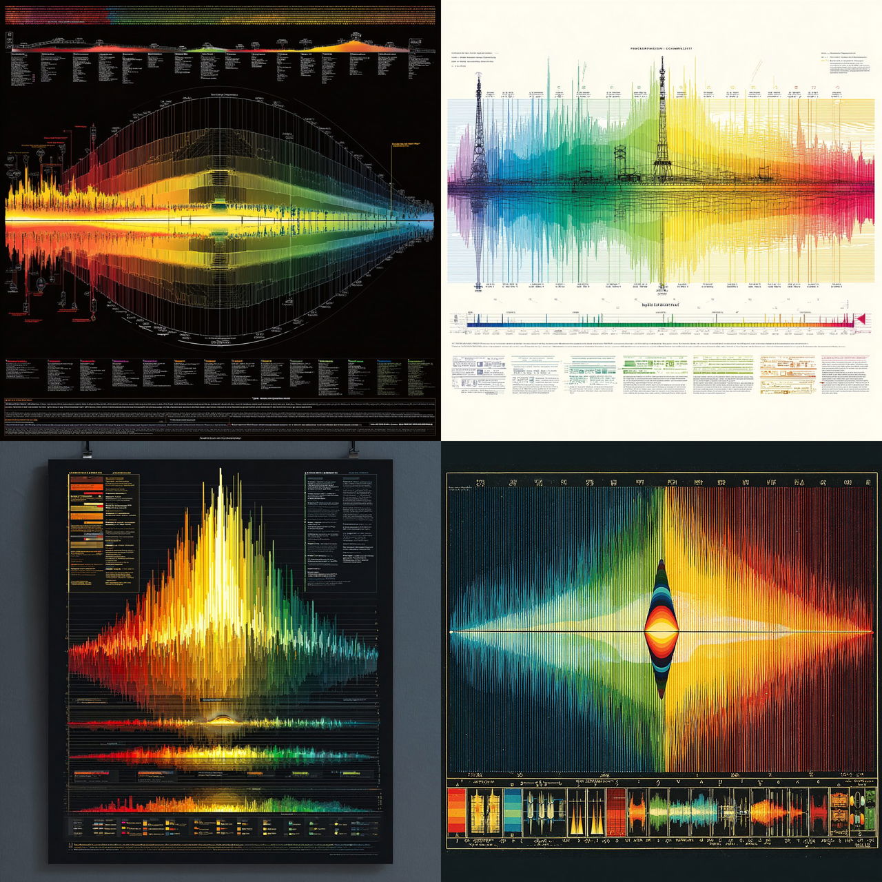 Electromagnetic spectrum chart style, Midjourney V7, render 1 of 4