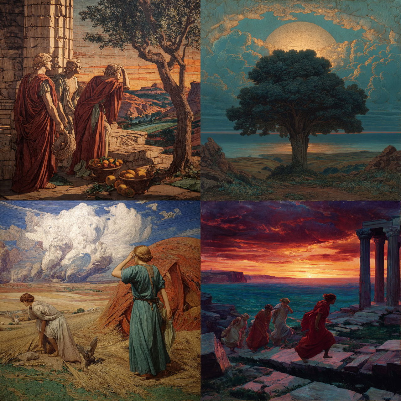 Elihu Vedder style, Midjourney V7, render 1 of 4