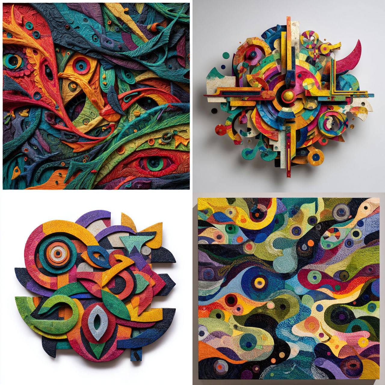 Elizabeth Murray style, Midjourney V7, render 1 of 4
