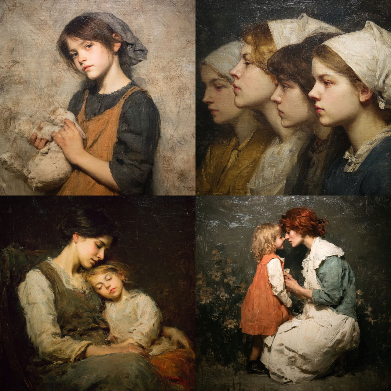 Elizabeth Nourse style, Midjourney V7, render 1 of 4