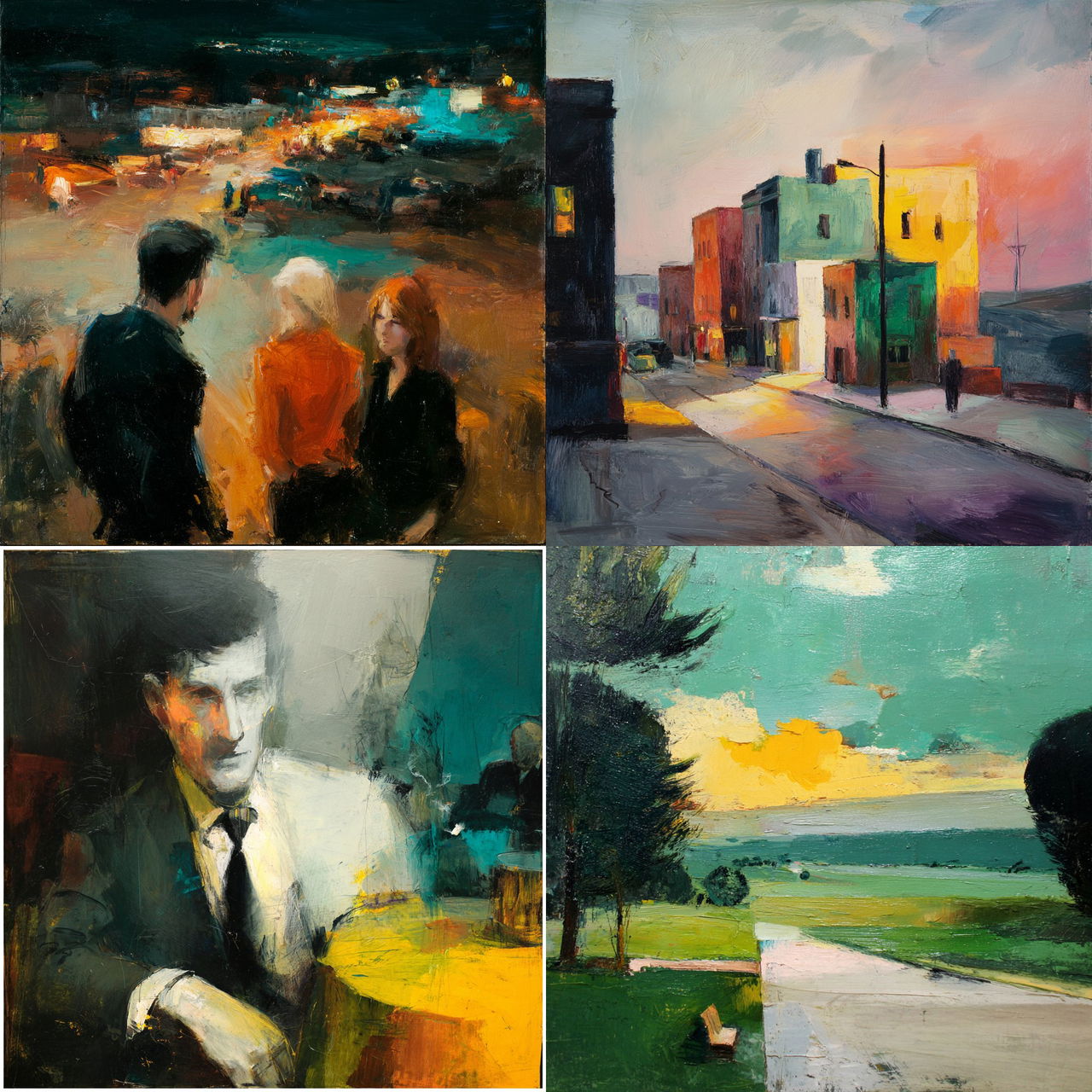 Elmer Bischoff style, Midjourney V7, render 1 of 4