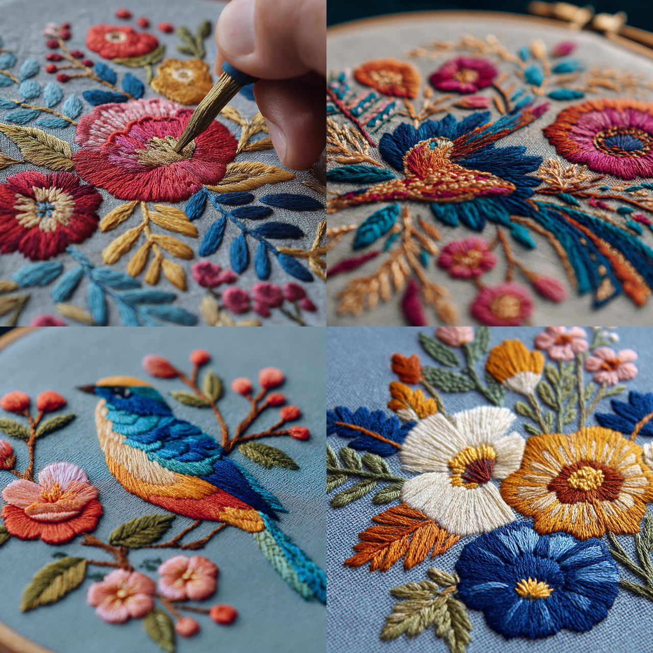 Embroidery style, Midjourney V7, render 1 of 4