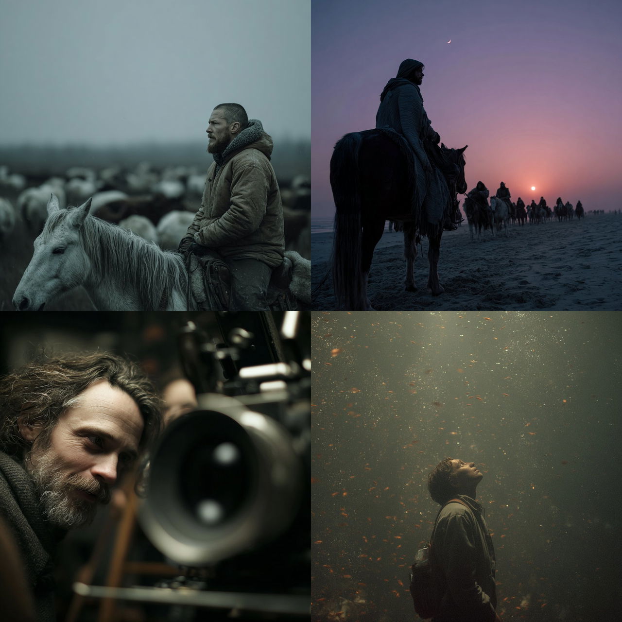 Emmanuel Lubezki style, Midjourney V7, render 1 of 4