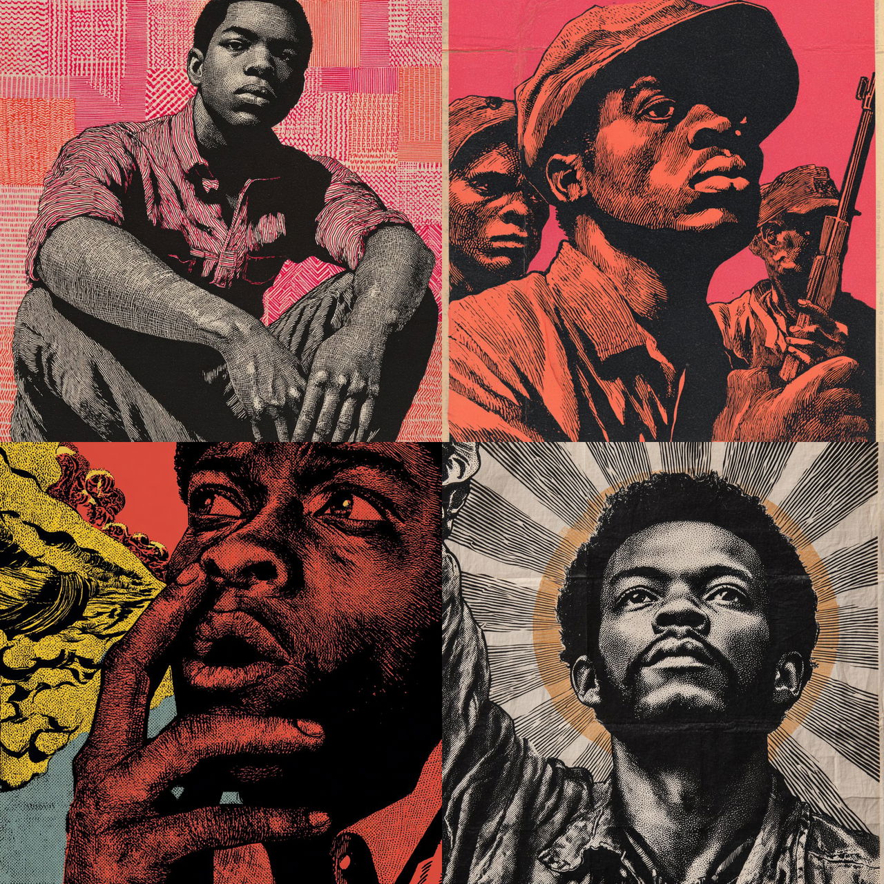 Emory Douglas style, Midjourney V7, render 1 of 4