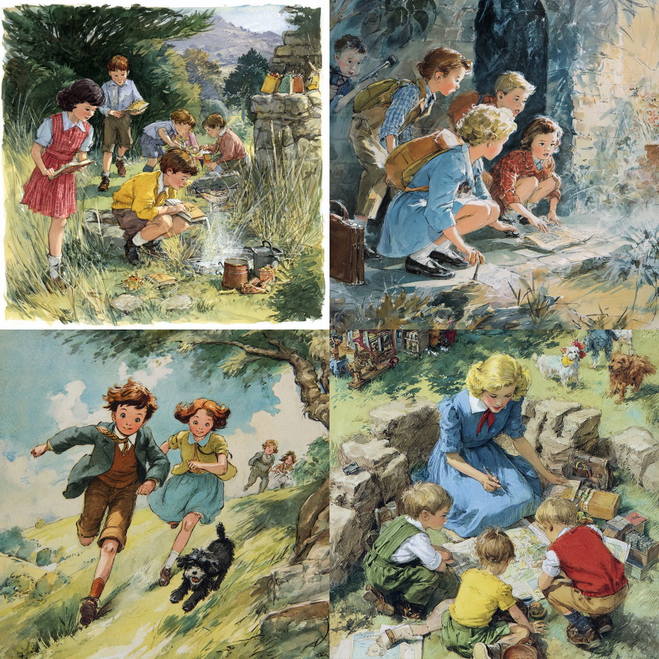 Enid Blyton style, Midjourney V7, render 1 of 4