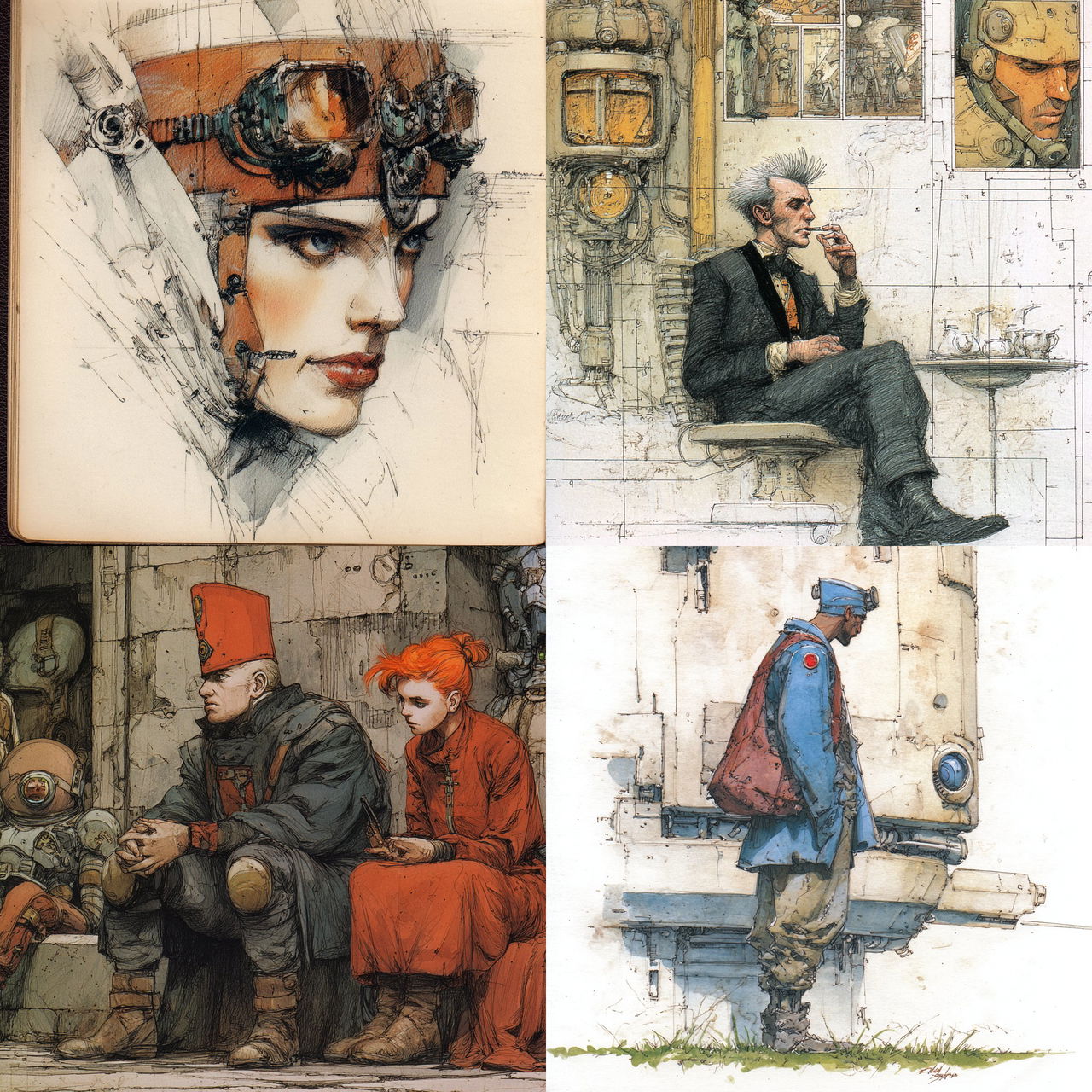 Enki Bilal style, Midjourney V7, render 1 of 4