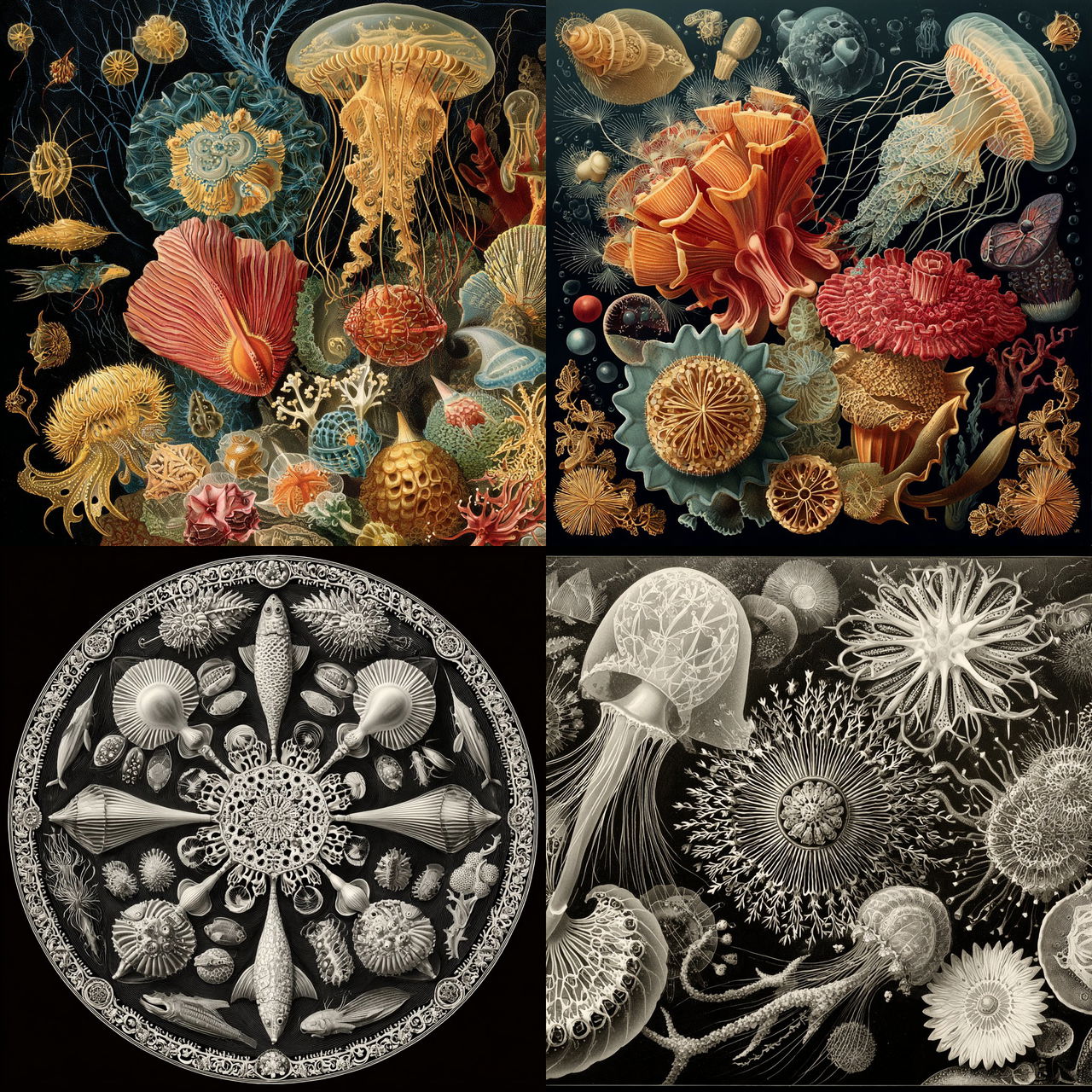 Ernst Haeckel style, Midjourney V7, render 1 of 4