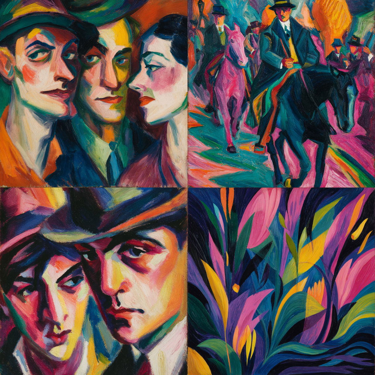 Ernst Ludwig Kirchner style, Midjourney V7, render 1 of 4