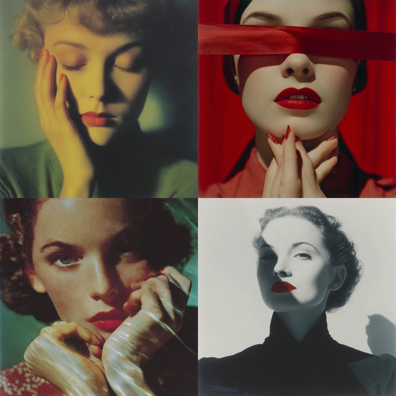 Erwin Blumenfeld style, Midjourney V7, render 1 of 4