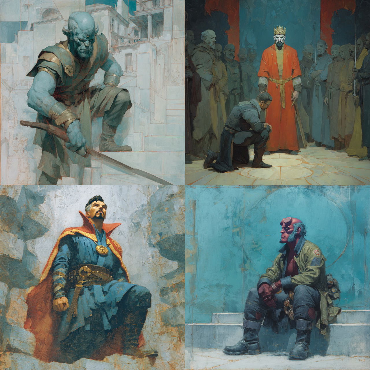 Esad Ribic style, Midjourney V7, render 1 of 4