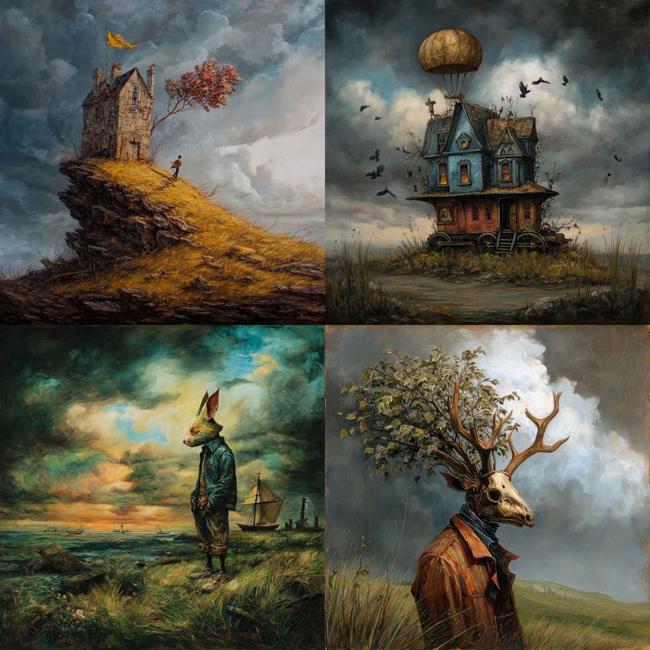 Esao Andrews style, Midjourney V7, render 1 of 4