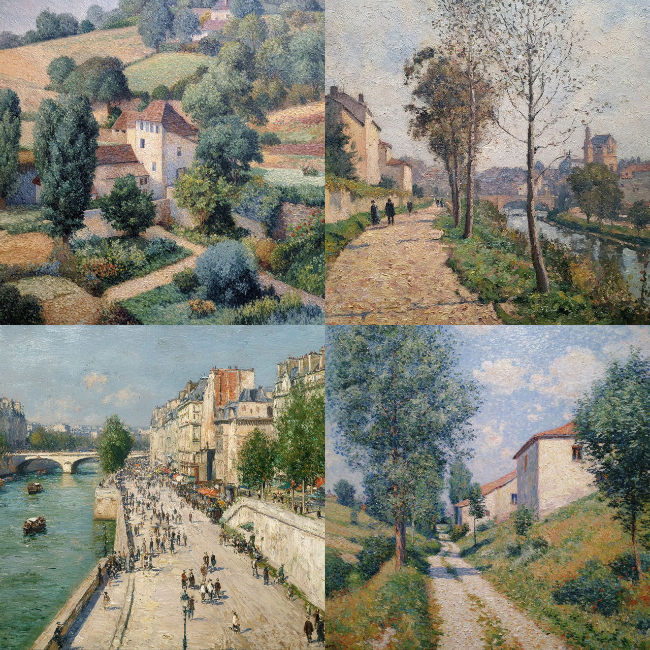 Esther Pissarro style, Midjourney V7, render 1 of 4