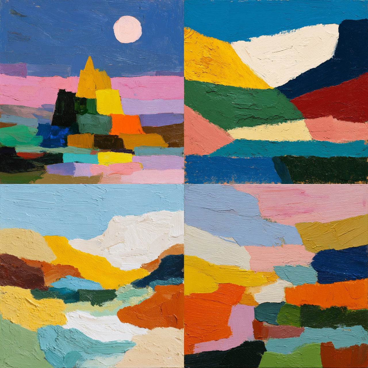 Etel Adnan style, Midjourney V7, render 1 of 4