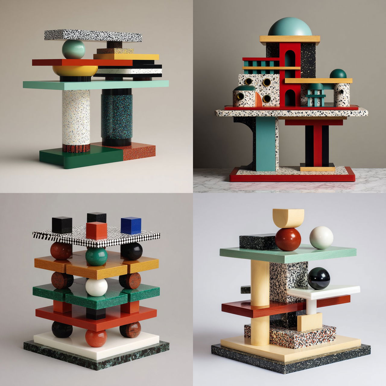 Ettore Sottsass style, Midjourney V7, render 1 of 4