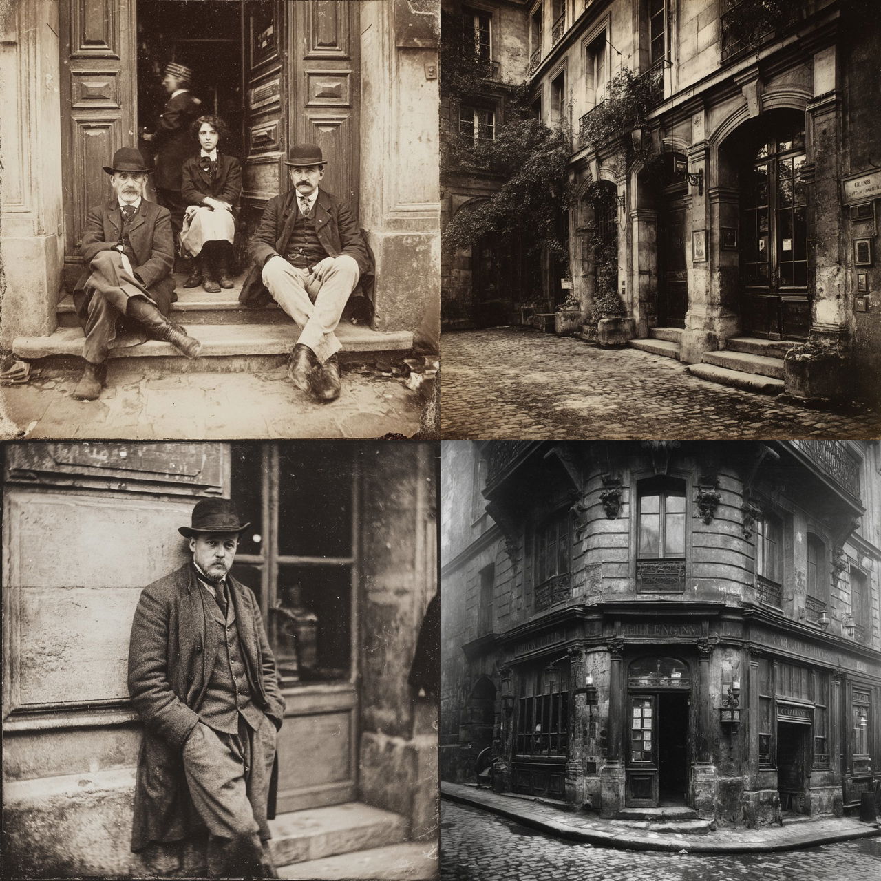 Eugene Atget style, Midjourney V7, render 1 of 4