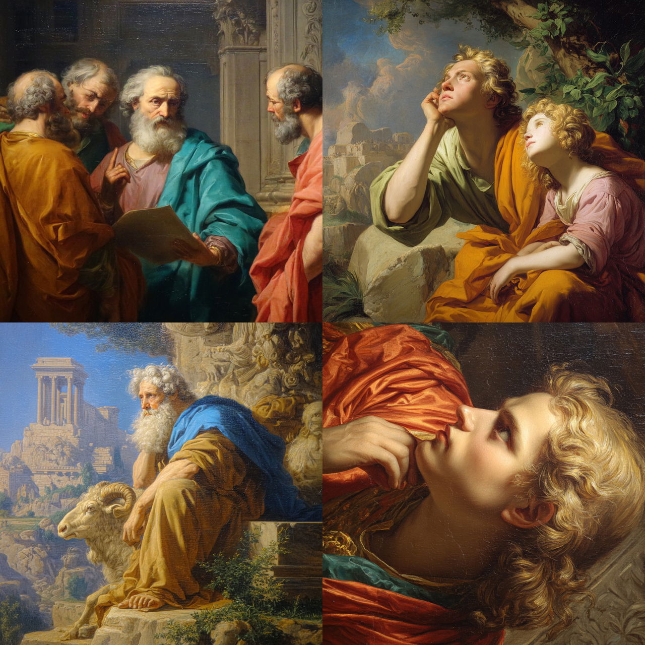 Eustache Le Sueur style, Midjourney V7, render 1 of 4