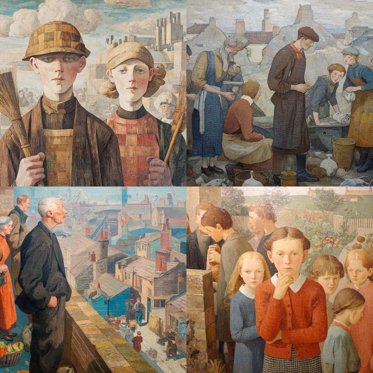 Evelyn Dunbar style, Midjourney V7, render 1 of 4