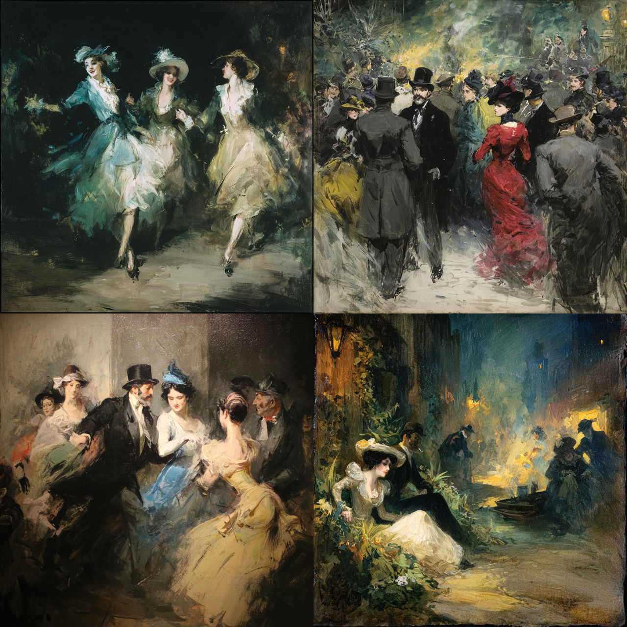Everett Shinn style, Midjourney V7, render 1 of 4