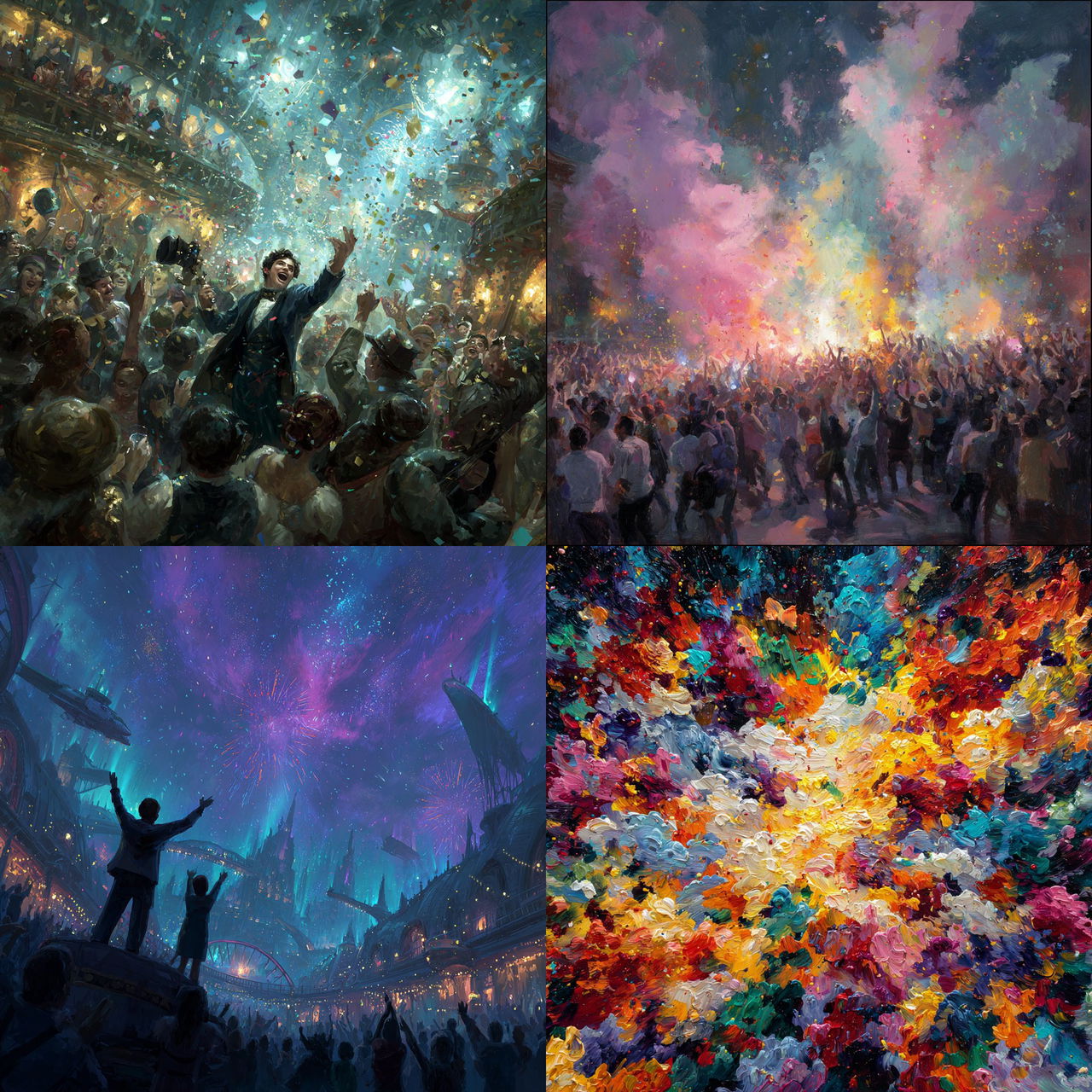 Exuberant atmosphere style, Midjourney V7, render 1 of 4