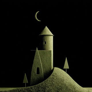 Petroglyphic Brutalism style, Midjourney V7: retro fairy-tale illustration