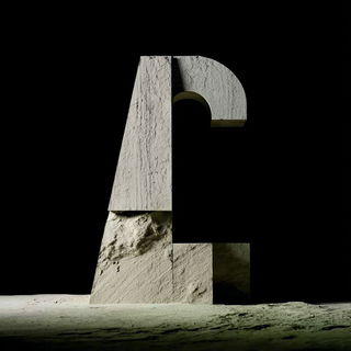 Petroglyphic Brutalism style, Midjourney V7: typographic composition with large letters