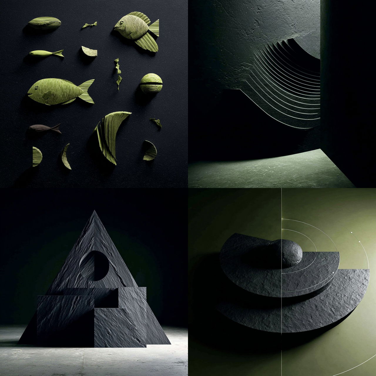 Petroglyphic Brutalism style, Midjourney V7, render 1 of 4
