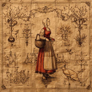Sepiarch style, Midjourney V7: retro fairy-tale illustration