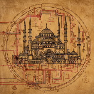 Sepiarch style, Midjourney V7: bold minimalist logo design for Istanbul city municipal services