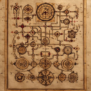Sepiarch style, Midjourney V7: creative pattern composition