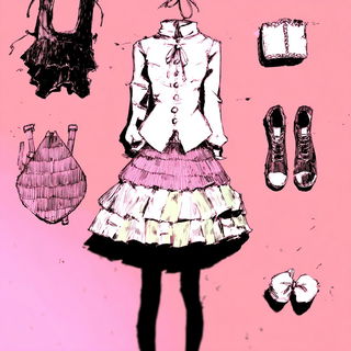 Hatchpunk style, Midjourney V7: haute-couture fashion outfit
