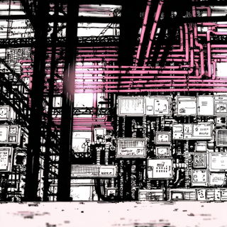 Hatchpunk style, Midjourney V7: technical infrastructure blueprint schematics