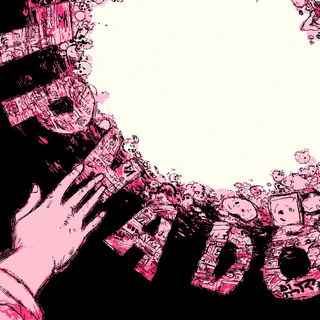 Hatchpunk style, Midjourney V7: typographic composition with large letters