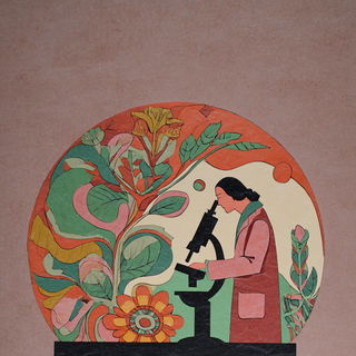 Flamebrocade style, Midjourney V7: editorial illustration for popular scientific magazine cover