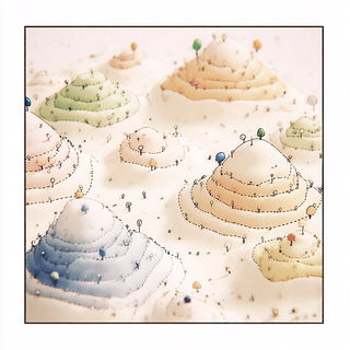 Cloudtail Ornithography style, Midjourney V7: abstract 3D render