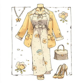 Cloudtail Ornithography style, Midjourney V7: haute-couture fashion outfit