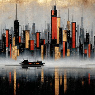 Plasterchromism style, Midjourney V7: megacity with futuristic bioarchitecture