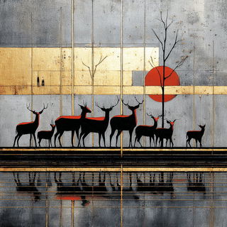 Plasterchromism style, Midjourney V7: traditional folk art