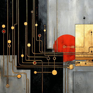 Plasterchromism style, Midjourney V7: technical infrastructure blueprint schematics