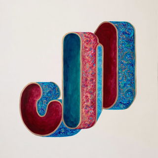 Marrowink style, Midjourney V7: typographic composition with large letters