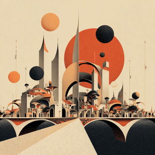 Geomantique style, Midjourney V7: megacity with futuristic bioarchitecture