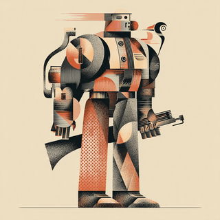 Geomantique style, Midjourney V7: concept art character design of retropunk steam knight