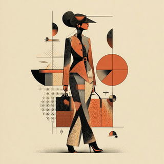 Geomantique style, Midjourney V7: haute-couture fashion outfit