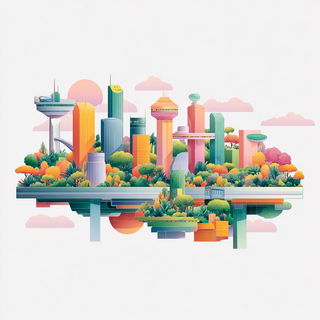 Coralteal Papercosmos style, Midjourney V7: megacity with futuristic bioarchitecture
